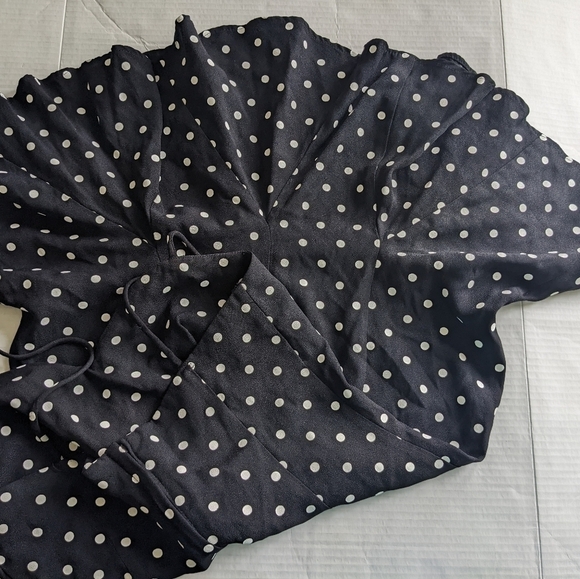 Roberta VINTAGE FLARED HEM COCKTAIL POLKA DOT STRAPPY DRESS SIZE 9/10 - Picture 10 of 16